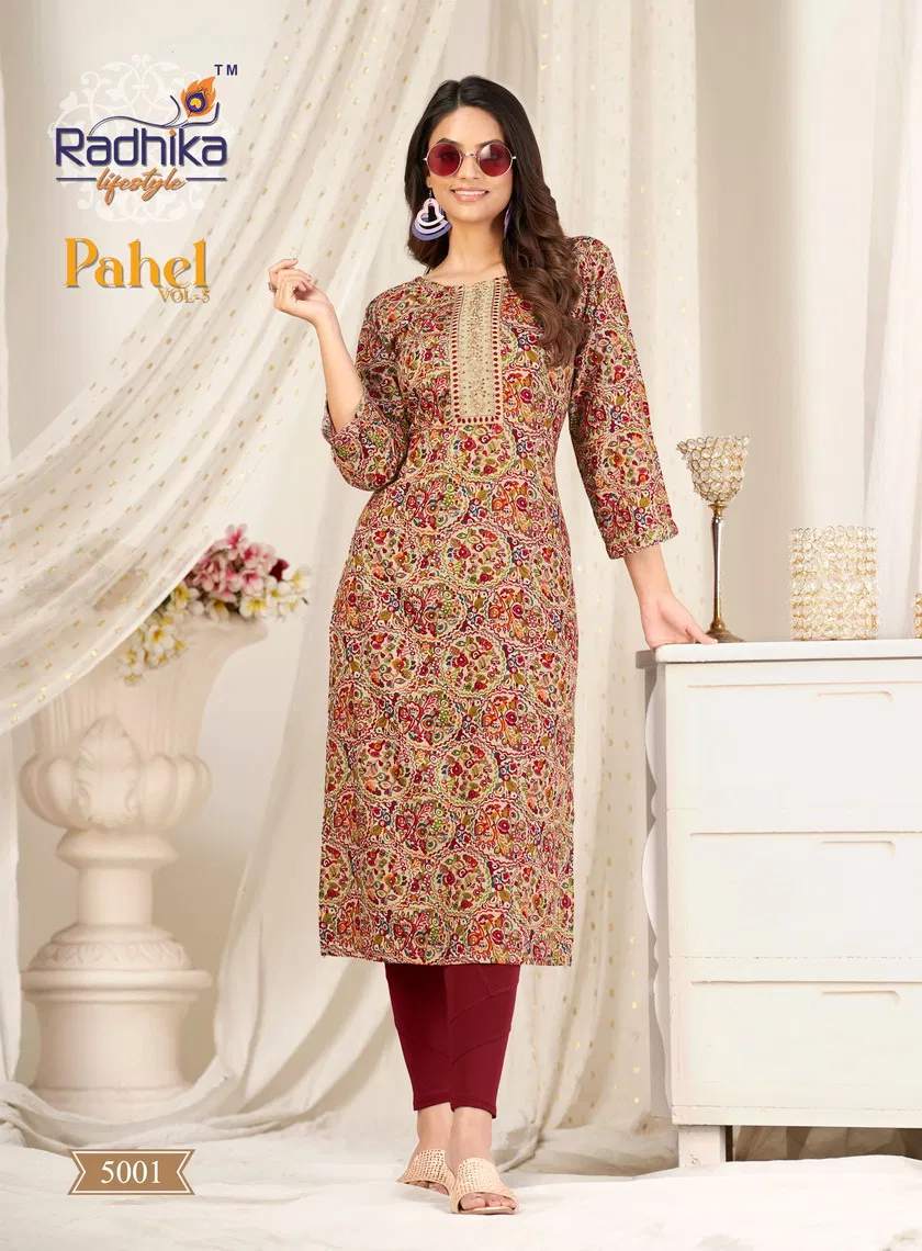 Radhika Pahel Vol 5 Printed Kurtis Catalog